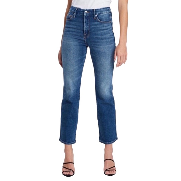 Good American Denim - Good American Good Curve Straight Leg Jeans Size 14/32 Blue190 High Rise